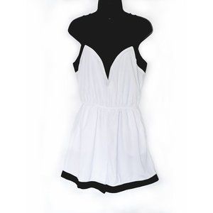XOXO Women's White and Black Romper Size M